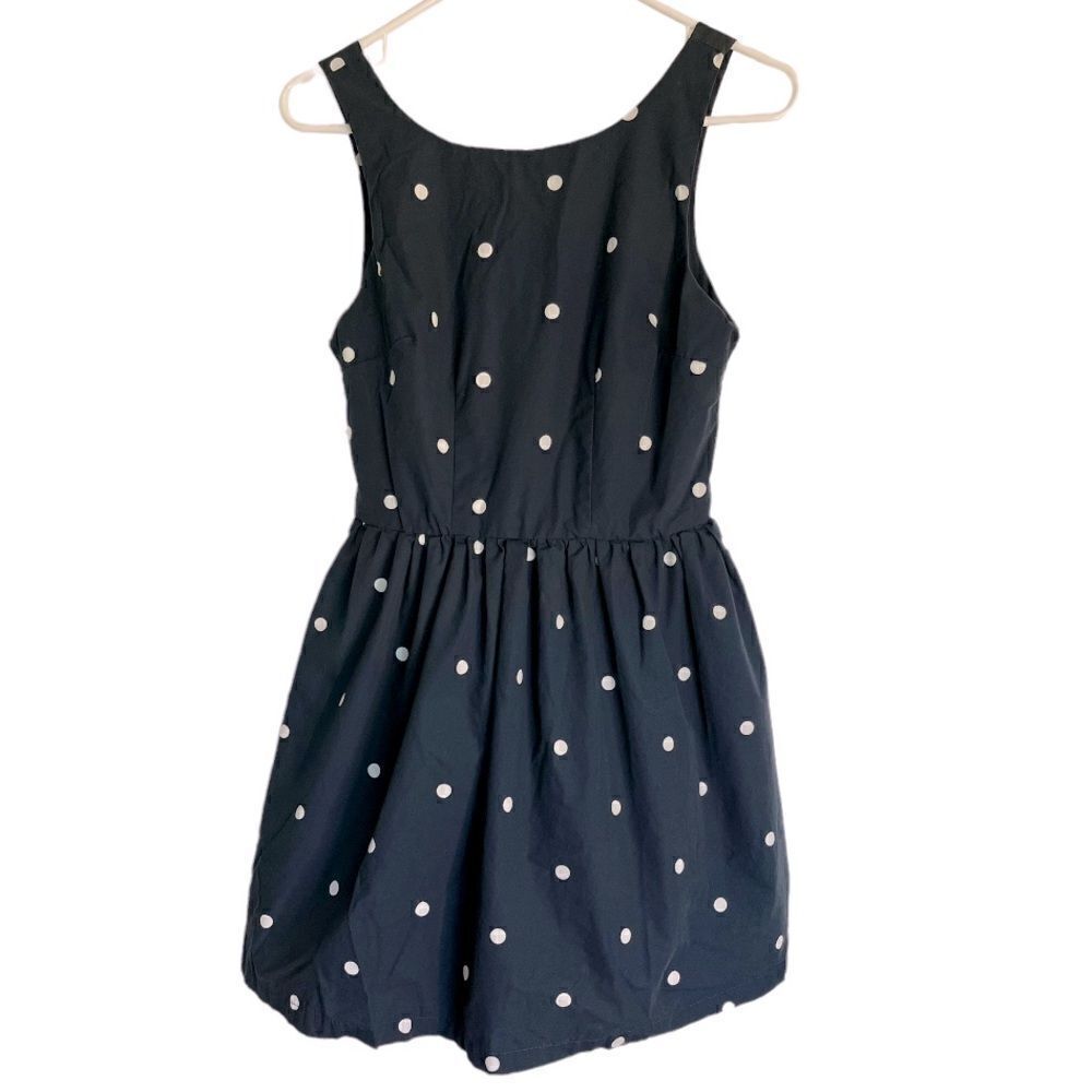 Sparrow Anthropologie Blue Polka  Dots Mini Dress.Size M
